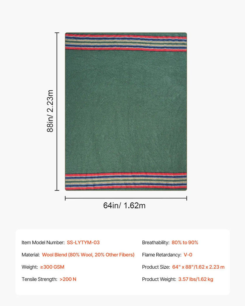 VEVOR Wool Camping Blanket 64
