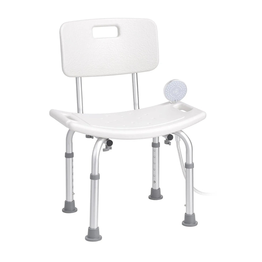 VEVOR Shower Chair, Shower Seat with Back, Adjustable Height Shower Stool, Shower Chair for Inside Shower Bathtub, Non-slip Bathroom Bench Bath Chair for Elderly Disabled Handicap, 350 lbs Capacity