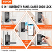 VEVOR Smart Lock, 5-in-1 Smart Door Knob, Fingerprint Deadbolt with App Control, Keyless Entry Door Lock with Handle, Bluetooth Smart Lock, Biometric Door Lock, Keypad Digital Door Lock for Front Door