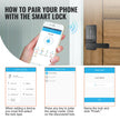 VEVOR Smart Lock, 5-in-1 Smart Door Knob, Fingerprint Deadbolt with App Control, Keyless Entry Door Lock with Handle, Bluetooth Smart Lock, Biometric Door Lock, Keypad Digital Door Lock for Front Door
