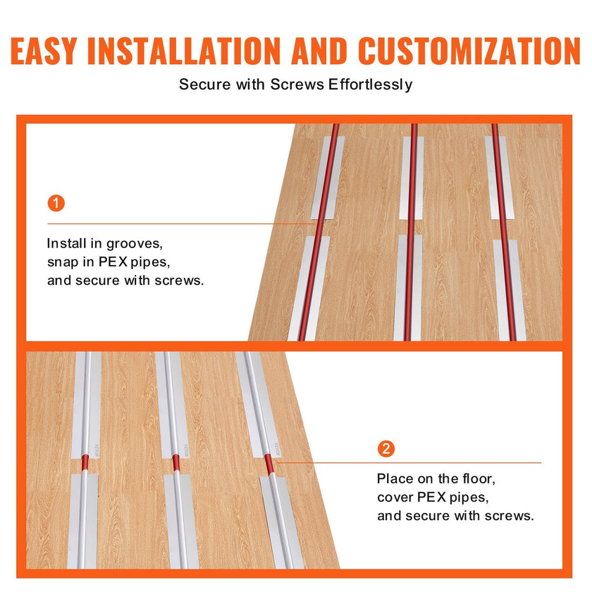 VEVOR PEX Heat Transfer Plates 2 ft, Radiant Heat Plates for 3/4