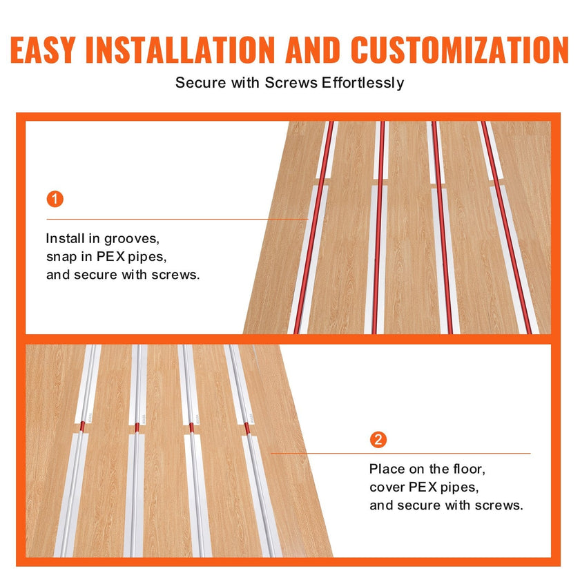 VEVOR PEX Heat Transfer Plates 4 ft, Radiant Heat Plates for 3/4
