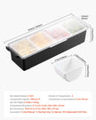 VEVOR Chilled Condiment Server 4 Compartment Cold Serving Tray with Clear Lid