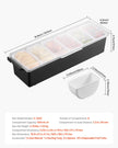 VEVOR Chilled Condiment Server 6 Compartment Cold Serving Tray with Clear Lid