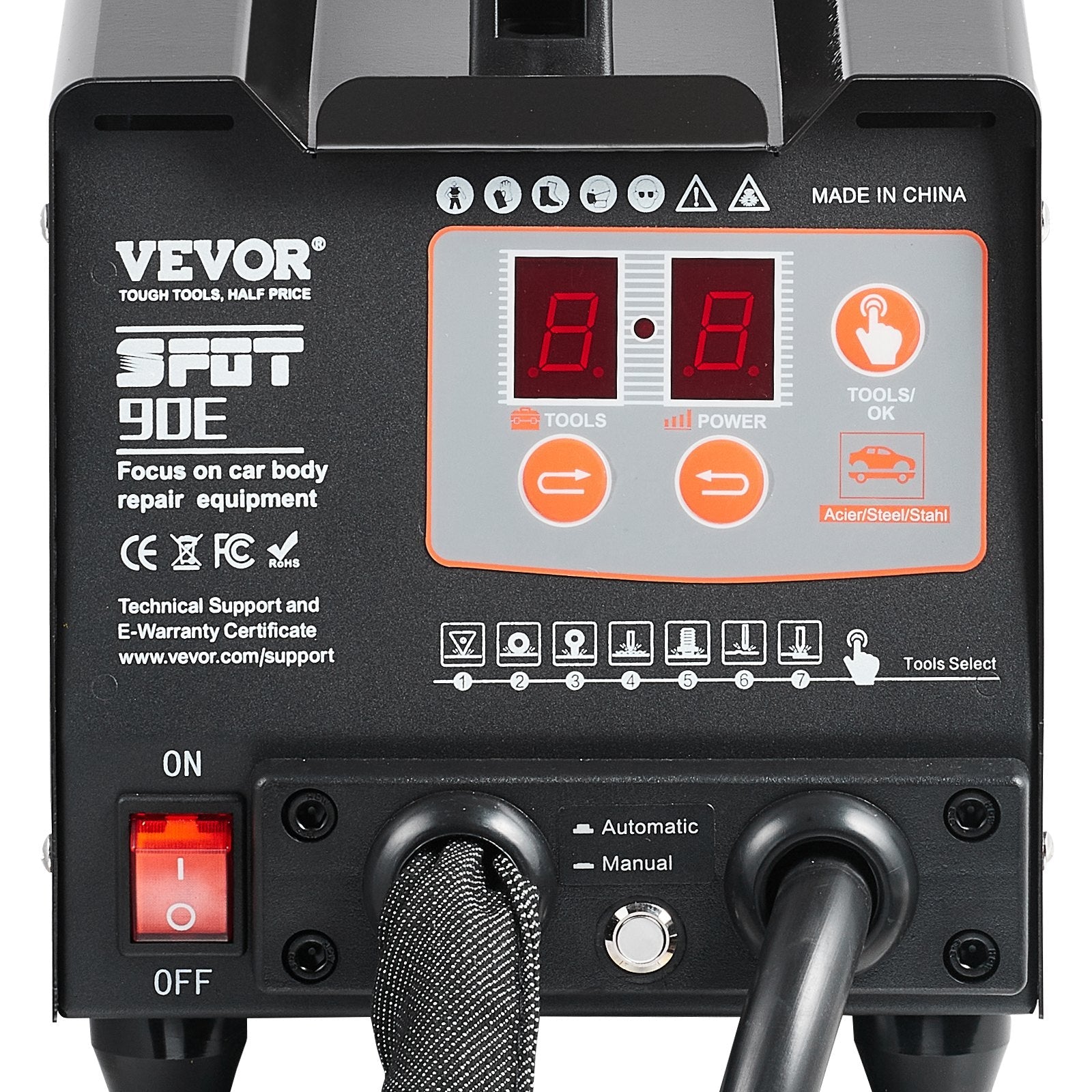 VEVOR Stud Welder Dent Repair Kit 220V 3KW Spot Welder Dent Puller with 7 Modes
