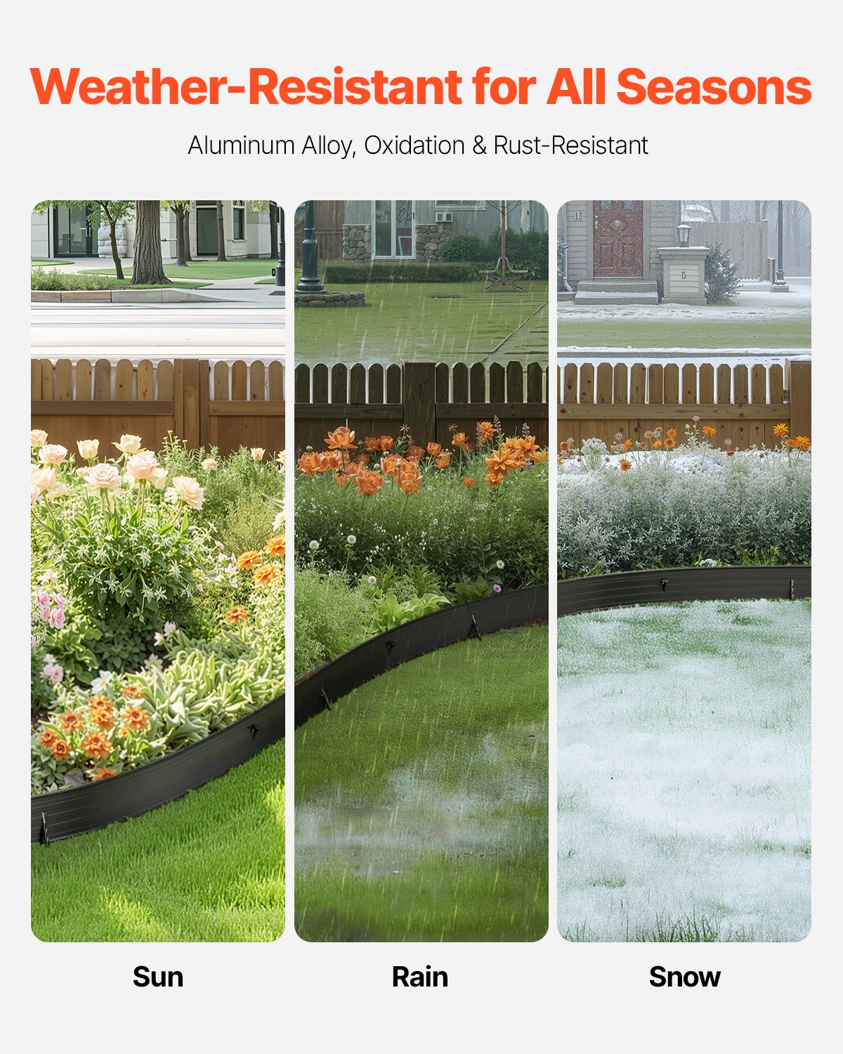 VEVOR Metal Landscape Edging 8Packs 72in Rust-Resistant Bendable for Yard Garden