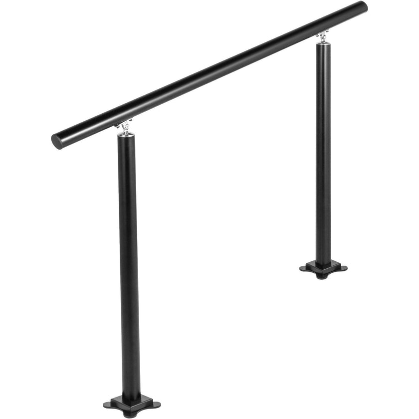 Stair Handrail Outdoor Handrail Aluminum Fits 1-3 Steps 3ft Railing Adjustable