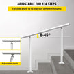 Stair Handrail Outdoor Handrail Aluminum Fits 1-4 Steps 4ft Railing Adjustable