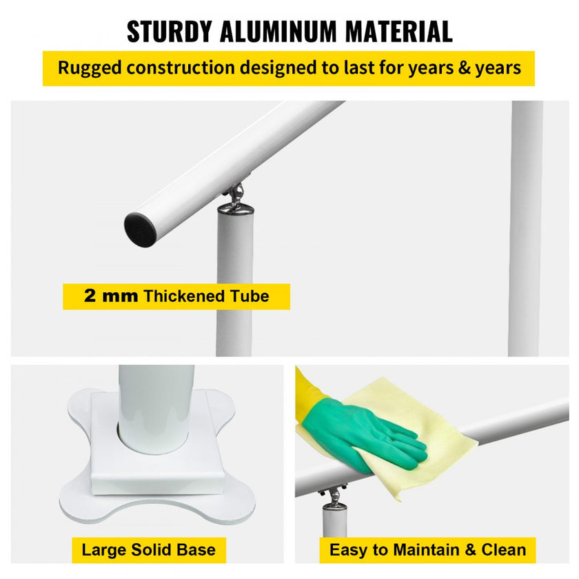 Stair Handrail Outdoor Handrail Aluminum Fits 1-4 Steps 4ft Railing Adjustable