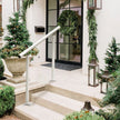 Stair Handrail Outdoor Handrail Aluminum Fits 1-4 Steps 4ft Railing Adjustable