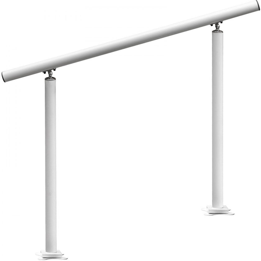 Stair Handrail Outdoor Handrail Aluminum Fits 1-4 Steps 4ft Railing Adjustable