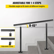 Handrail Outdoor Stairs 4 ft Changeable Iron Handrail Black Steps Rail Rustproof