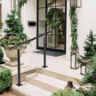 Handrail Outdoor Stairs 4 ft Changeable Iron Handrail Black Steps Rail Rustproof