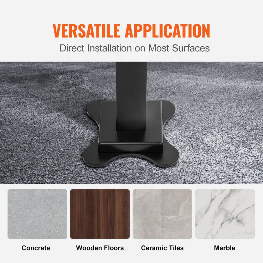 Handrail Outdoor Stairs, Outdoor Handrail 48 x 35.5 Inch Black Fits 1/2/3 Steps