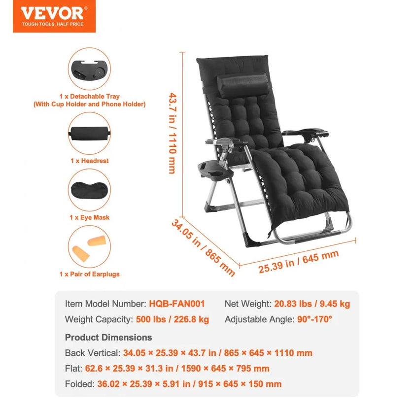 VEVOR Zero Gravity Chair 26