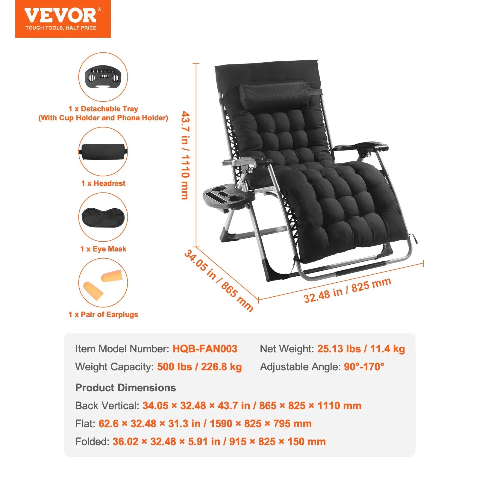 VEVOR Zero Gravity Chair 33