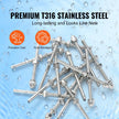 VEVOR 61 Pack Cable Railing Swage Threaded Stud Tension End Fitting Terminal for 1/8