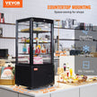 VEVOR Refrigerated Display Case, 3 Cu.Ft./85L, 3-Tier, Countertop Pastry Display Case Commercial Display Refrigerator with LED Lighting, TURBO Cooling, Frost-Free Air-Cooling, Locked Door for Bakery