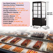 VEVOR Refrigerated Display Case, 3 Cu.Ft./85L, 3-Tier, Countertop Pastry Display Case Commercial Display Refrigerator with LED Lighting, TURBO Cooling, Frost-Free Air-Cooling, Locked Door for Bakery