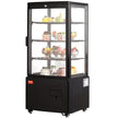 VEVOR Refrigerated Display Case, 3 Cu.Ft./85L, 3-Tier, Countertop Pastry Display Case Commercial Display Refrigerator with LED Lighting, TURBO Cooling, Frost-Free Air-Cooling, Locked Door for Bakery