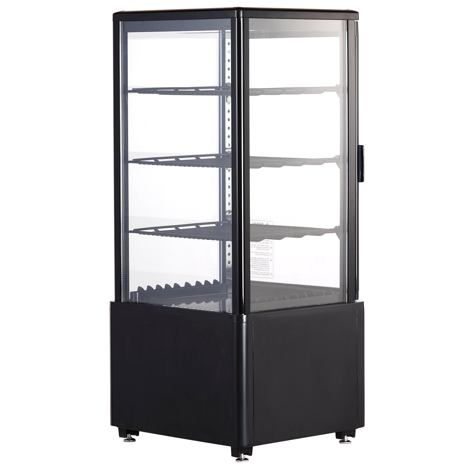 VEVOR Refrigerated Display Case, 3 Cu.Ft./85L, 3-Tier, Countertop Pastry Display Case Commercial Display Refrigerator with LED Lighting, TURBO Cooling, Frost-Free Air-Cooling, Locked Door for Bakery