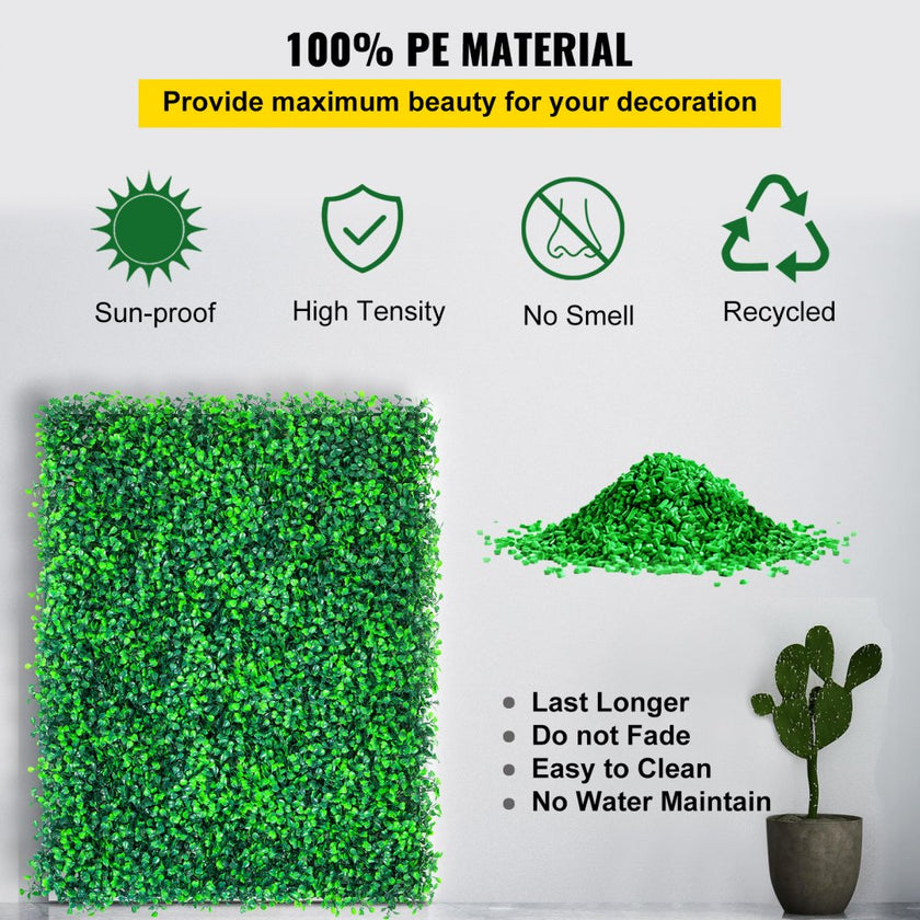 VEVOR Artificial Boxwood Panels, 16 PCS 20
