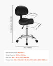 VEVOR Saddle Stool Swivel Stool with Backrest PU Leather Height Adjustable Black