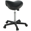 VEVOR Saddle Stool with Wheels, 400 LBS Weight Capacity Ergonomic Rolling Saddle Stool, Height Adjustable Thickened PU Leather Swivel Saddle Stools Chair for Salon, Spa, Tattoo, Clinic, Black