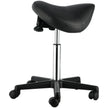 VEVOR Saddle Stool with Wheels, 400 LBS Weight Capacity Ergonomic Rolling Saddle Stool, Height Adjustable Thickened PU Leather Swivel Saddle Stools Chair for Salon, Spa, Tattoo, Clinic, Black