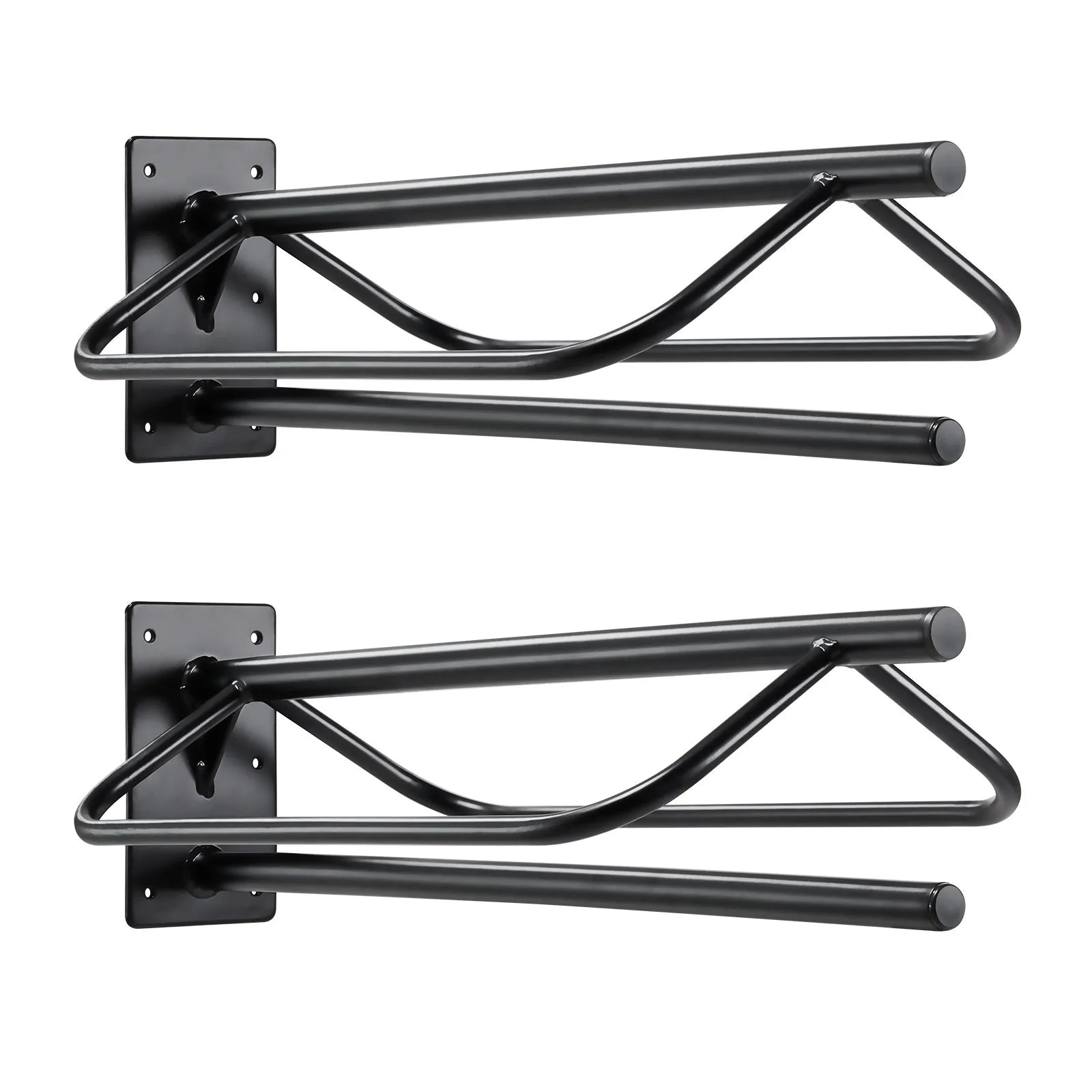 VEVOR Saddle Rack with Pad Bar 2 Packs Wall Mounted Horse Saddle Stand Black