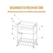 VEVOR 3-Tier Bar Serving Cart Rolling Trolley with Wine Grid Glass Holder 110LBS
