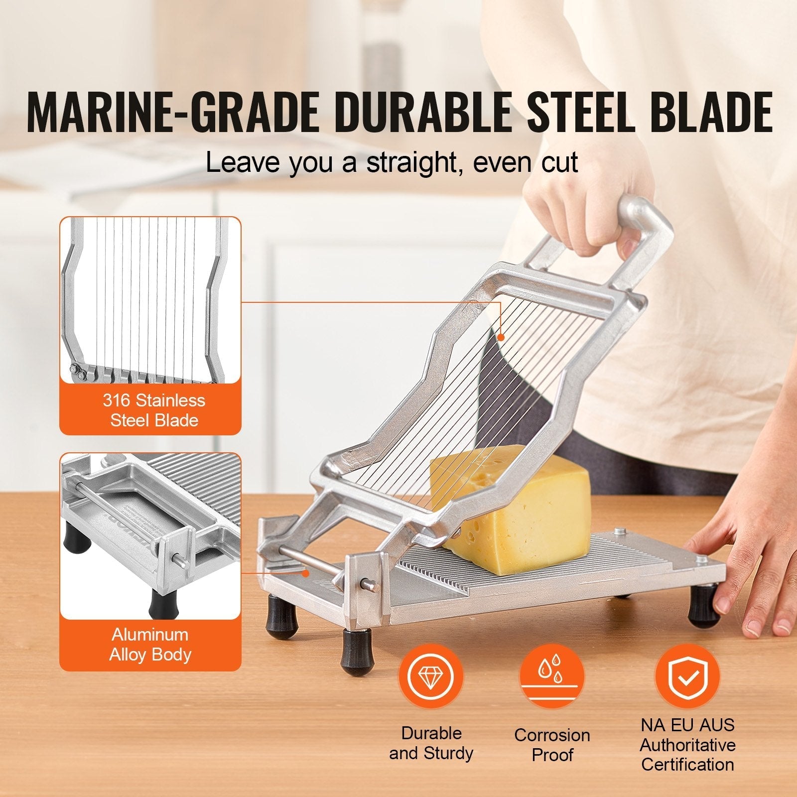 VEVOR Cheese Cutter with Wire Cheeser Butter Cutting 0.39