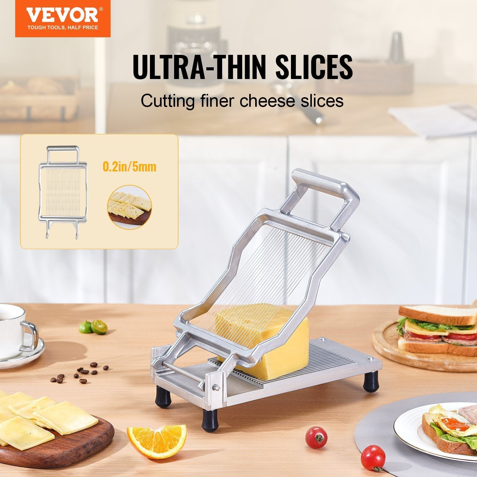 VEVOR Cheese Cutter with Wire Cheeser Butter Cutting 0.2