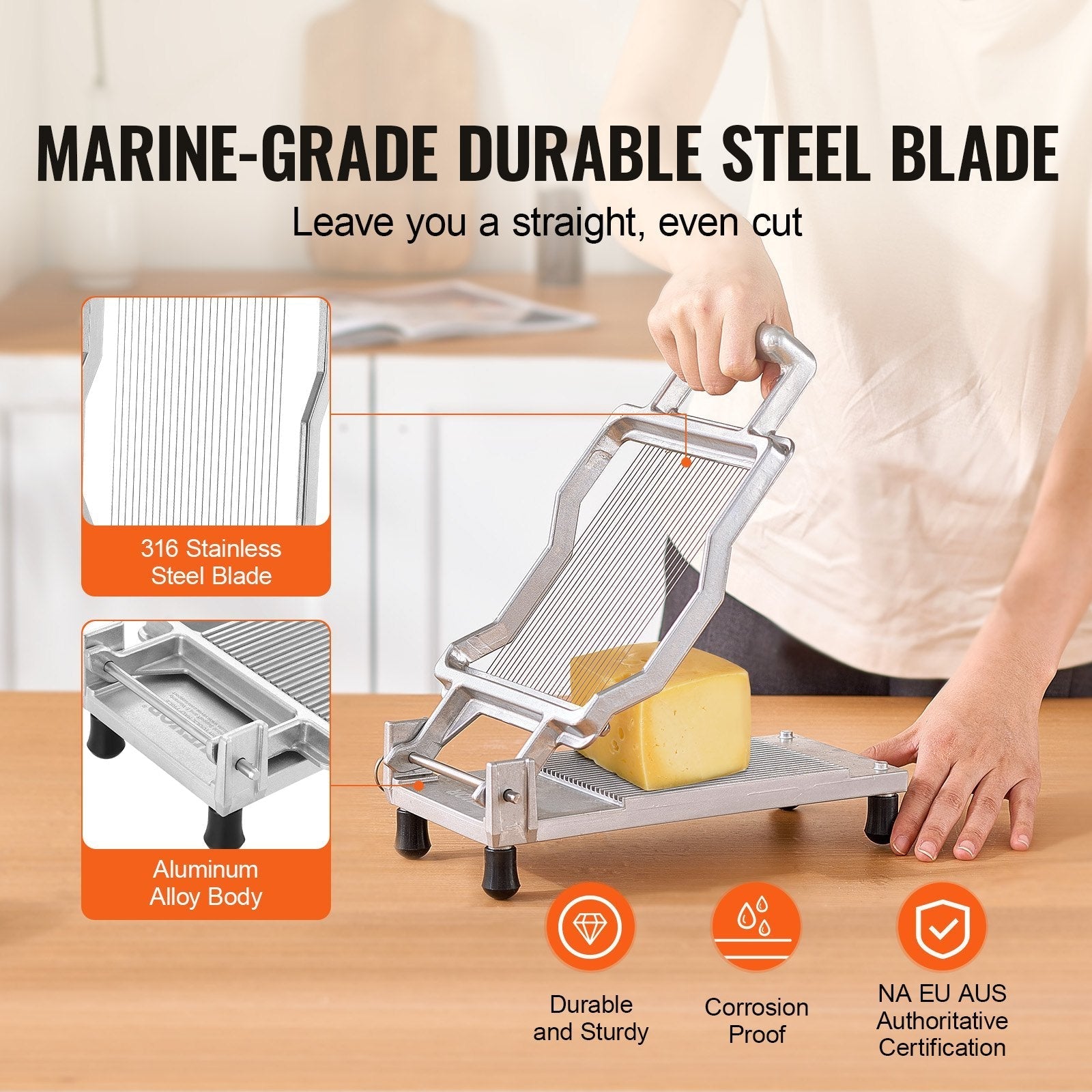 VEVOR Cheese Cutter with Wire Cheeser Butter Cutting 0.2