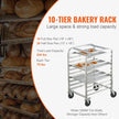 VEVOR Bun Pan Rack, 10-Tier Commercial Bakery Racks with Brake Wheels, Aluminum Racking Trolley Storage for Half & Full Sheet, Speed Rack For Kitchen Home, Bread Baking Equipment, 26\