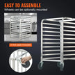 VEVOR Bun Pan Rack, 10-Tier Commercial Bakery Racks with Brake Wheels, Aluminum Racking Trolley Storage for Half & Full Sheet, Speed Rack For Kitchen Home, Bread Baking Equipment, 26\
