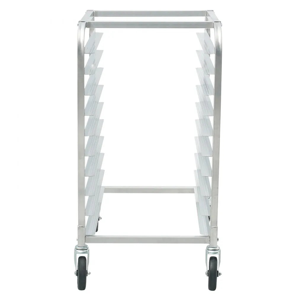 VEVOR Bun Pan Rack, 10-Tier Commercial Bakery Racks with Brake Wheels, Aluminum Racking Trolley Storage for Half & Full Sheet, Speed Rack For Kitchen Home, Bread Baking Equipment, 26\