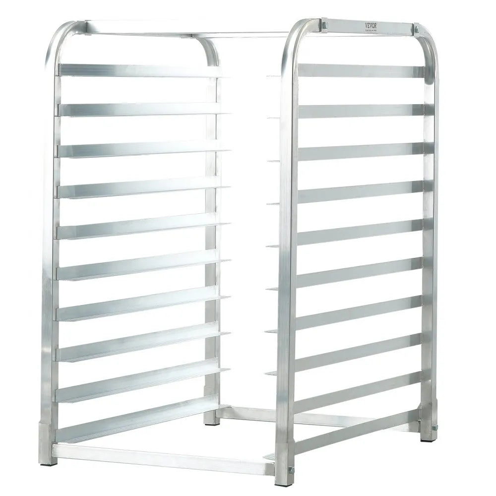 VEVOR Bun Pan Rack, 10-Tier Commercial Bakery Racks with Brake Wheels, Aluminum Racking Trolley Storage for Half & Full Sheet, Speed Rack For Kitchen Home, Bread Baking Equipment, 26\