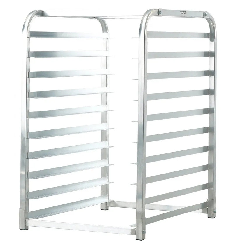 VEVOR Bun Pan Rack, 10-Tier Commercial Bakery Racks with Brake Wheels, Aluminum Racking Trolley Storage for Half & Full Sheet, Speed Rack For Kitchen Home, Bread Baking Equipment, 26\