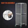 VEVOR Bun Pan Rack, 20-Tier Commercial Bakery Racks with Brake Wheels, Aluminum Racking Trolley Storage for Half & Full Sheet, Speed Rack For Kitchen Home, Bread Baking Equipment, 26\