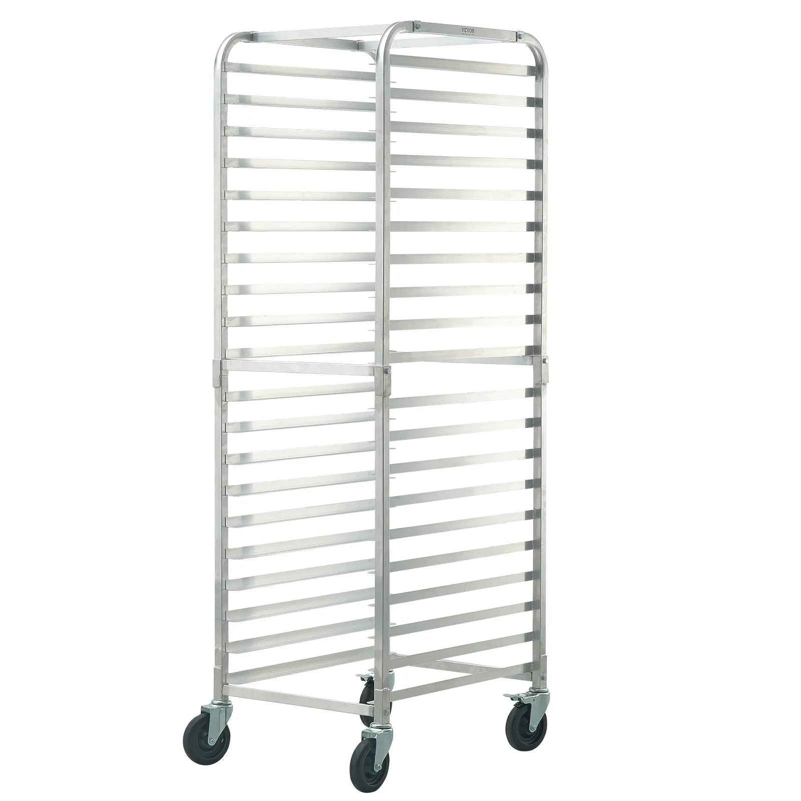 VEVOR Bun Pan Rack, 20-Tier Commercial Bakery Racks with Brake Wheels, Aluminum Racking Trolley Storage for Half & Full Sheet, Speed Rack For Kitchen Home, Bread Baking Equipment, 26\
