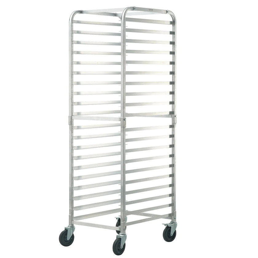 VEVOR Bun Pan Rack, 20-Tier Commercial Bakery Racks with Brake Wheels, Aluminum Racking Trolley Storage for Half & Full Sheet, Speed Rack For Kitchen Home, Bread Baking Equipment, 26\