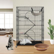 VEVOR Catio, 4-Tier Large Cat Cages Indoor, Detachable Metal Playpen Enclosure with 360° Rotating Casters, with 3 Ladders and a Hammock for 1-3 Cats, 35.4x23.6x51 inch