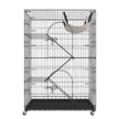 VEVOR Catio, 4-Tier Large Cat Cages Indoor, Detachable Metal Playpen Enclosure with 360° Rotating Casters, with 3 Ladders and a Hammock for 1-3 Cats, 35.4x23.6x51 inch