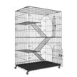 VEVOR Catio, 4-Tier Large Cat Cages Indoor, Detachable Metal Playpen Enclosure with 360° Rotating Casters, with 3 Ladders and a Hammock for 1-3 Cats, 35.4x23.6x51 inch
