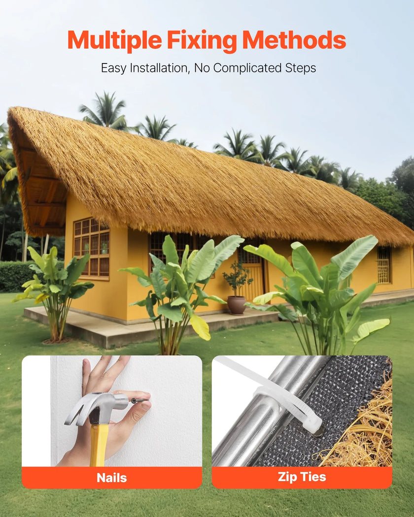 VEVOR Thatch Grass Roof Roll 1.3 x 3.9 ft Tiki Hut Bar Skirt Roof Party Décor