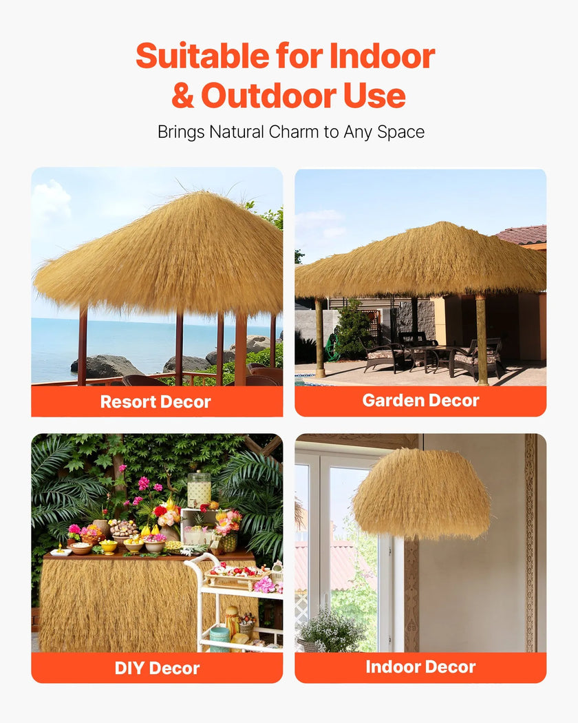 VEVOR Thatch Grass Roof Roll 1.3 x 3.9 ft Tiki Hut Bar Skirt Roof Party Décor