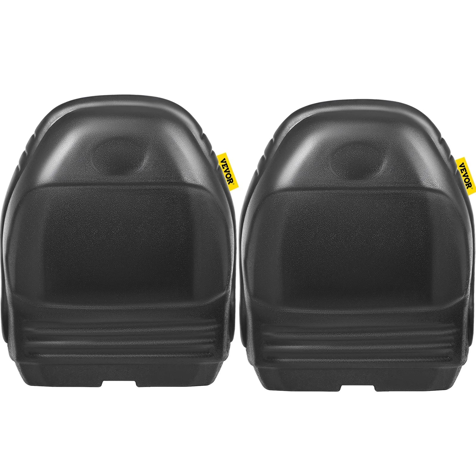 VEVOR Universal Tractor Seat Replacement, Compact High Back Mower Seat Pair, Black Vinyl Forklift Seat, Central Drain Hole Skid Steer Seat with Mounting Bolt Patterns of 8