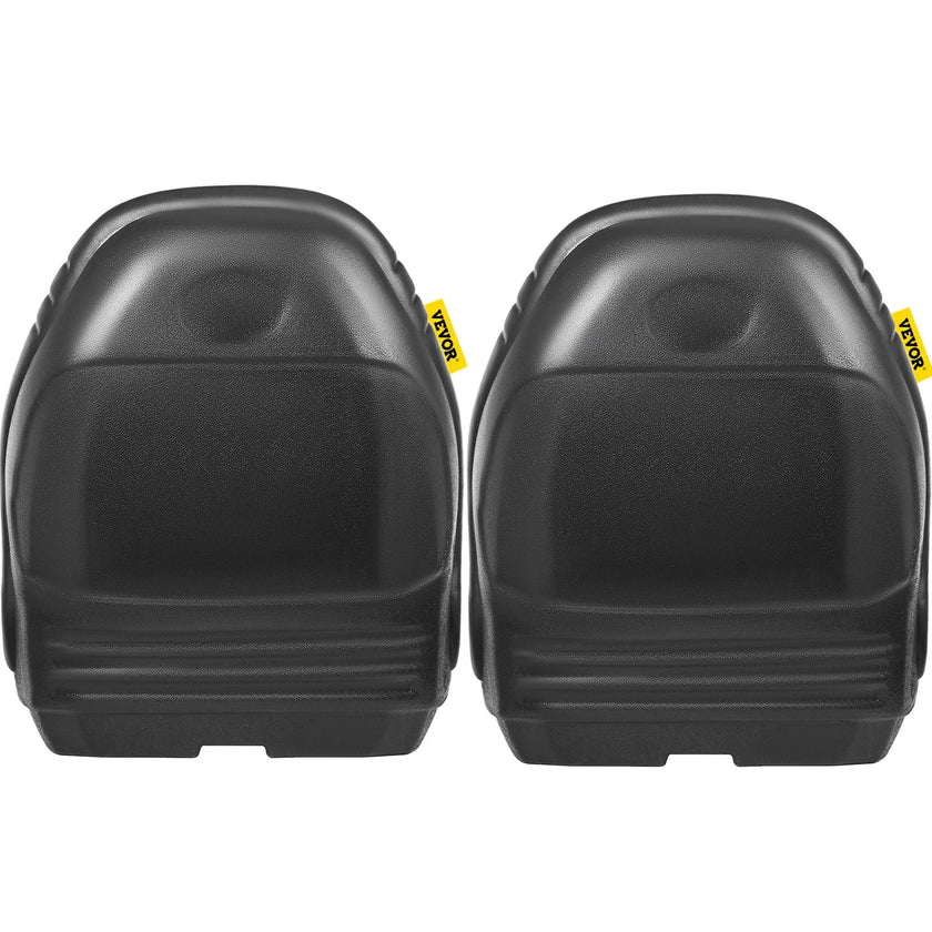 VEVOR Universal Tractor Seat Replacement, Compact High Back Mower Seat Pair, Black Vinyl Forklift Seat, Central Drain Hole Skid Steer Seat with Mounting Bolt Patterns of 8