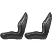 VEVOR Universal Tractor Seat Replacement, Compact High Back Mower Seat Pair, Black Vinyl Forklift Seat, Central Drain Hole Skid Steer Seat with Mounting Bolt Patterns of 8